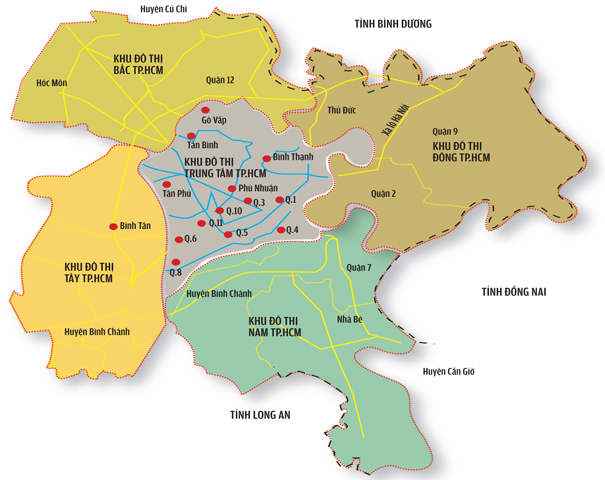 TPHCM- Bản đồ Quận 2, TP. Thủ Đức và thông tin quy hoạch mới nhất